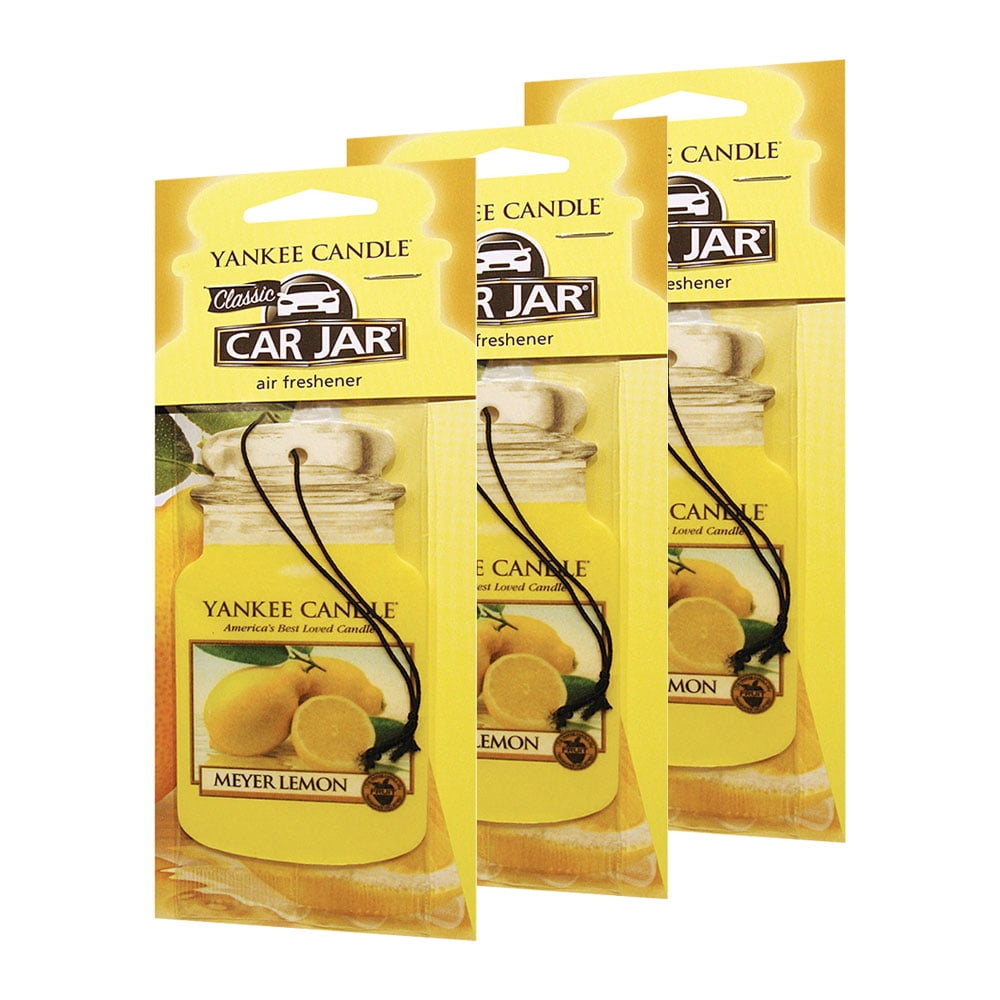 Yankee Candle Car Jar Classic Cardboard Car Air Freshener, Meyer Lemon
