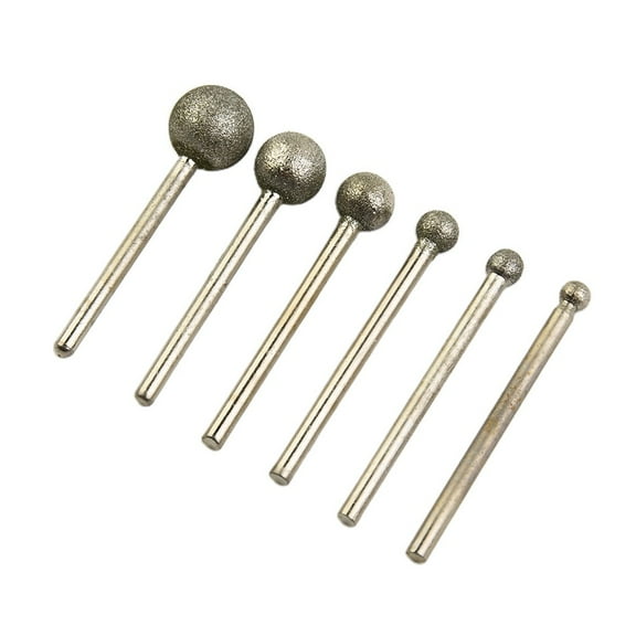 6PCS Coated Round Ball Burr Drill Bit Set for Carving and Drilling, 4-12mm