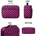 thumbnail image 3 of Pink and Black Checkered Pattern Insulated Lunch Bag Teens,Bento School Lunch Bag for Teens for Work,Picnic or Travel 10.6x7.7x4.3 Inches,12 Can Capacity, 3 of 6