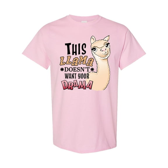 Inktastic This Llama Doesn't Want Your Drama Cute Llama T-Shirt