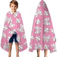 thumbnail image 3 of Pink Bows and Baseballs Pattern Hooded Bath Towel，60"x35" for Ages 3 To 12 Kids, Quick Dry Lightweight Soft Microfiber Hood Beach Towel Cover Up for Kids, 3 of 7
