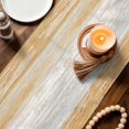 thumbnail image 3 of Orange Grey Table Runner 60 Inches, Farmhouse Gray Barn Wooden Vintage Striped Bed Runner Dresser Scarves Tabletop for Indoor Outdoor Parties/Ceremony/Banquet, 13" x 60", 3 of 9