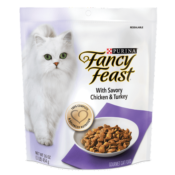 Fancy Feast with Savory Chicken & Turkey Dry Cat Food, 1 lb Walmart