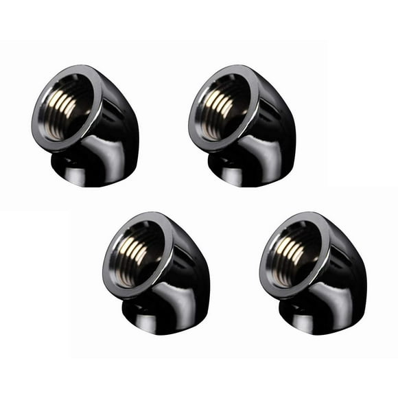 Barrow G1/4" Female to Female Extender Fitting, 45 Degree Angle, Silver Shiny, 4-pack