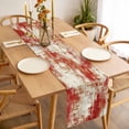 thumbnail image 3 of Table Runner 108 Inches Long for Kitchen Dining, Red Ombre Dresser Scarf Farmhouse, Dining Table Decorations for Wedding/Parties, Gradient Abstract Art Vintage 13 x 108 In, 3 of 8