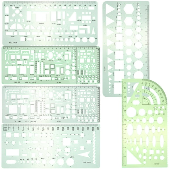1 Set Geometric Stencil Drafting Tool Geometric Architecture Drawing Template