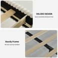 thumbnail image 3 of 4 EVER WINNER King Size Bed Frame with Vertical Channel Headboard, Corduroy Upholstered Platform Bed Frame No Box Spring Needed, Sturdy Noise-Free Structure, Easy Assembly, Beig, 3 of 8