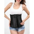 thumbnail image 2 of SHCKE Women's Vintage Satin Corset Bustier Top Lace Up Boned Underbust Corset Waist Cincher, 2 of 6