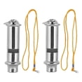 thumbnail image 2 of Warning Security Whistle With Lanyard, Durable Practical Stainless Steel Whistle With Lanyard Strong Safe Metal  For  For Dog, 2 of 8