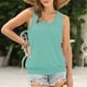 thumbnail image 2 of Top corto,Camiseta de tirantes de verano para mujer, blusa informal sin mangas con cuello plisado, tela de poliéster, estilo urbano, sopatenor, 2 of 7