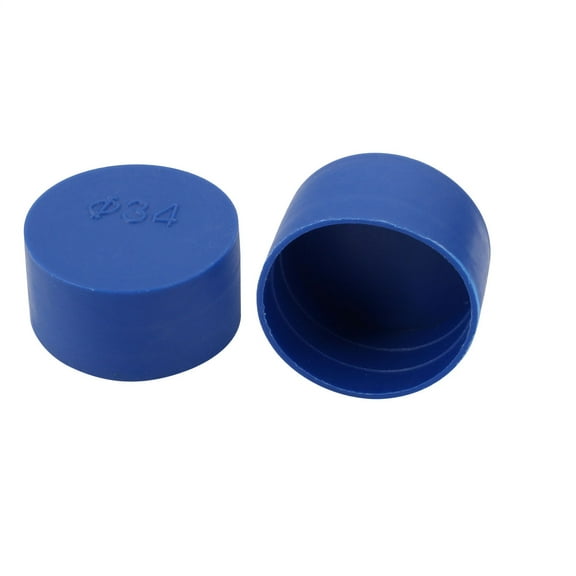 2pcs 34mm Inner Dia PE Plastic End Cap Bolt Thread Protector Tube Cover Blue