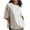 Khaki, variant on ZQGJB 3/4 Sleeve Linen Shirts for Women Casual Summer Color Block Print Crewneck Graphic T-Shirts Tops Loose Oversized Baggy Pullover T Shirt Blouse Gray M