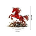 thumbnail image 3 of Year of the Horse Acrylic Ornament, 2D Rotatable Red Horse Coin Desktop Decoration for Wealth Vigour Success, Spring Festival Table Office Home Decor, 3 of 6