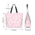 thumbnail image 5 of Pofeuu Easter Cute Rabbit Print Reusable Grocery Bags - Washable, Foldable, Packable Tote, Large Handles, Heavy Duty, Zippered Top Pouch, 5 of 8