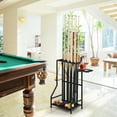 thumbnail image 3 of Billiard Cue Rack, Pool Stick Holder with Ball Storage and Drink Shelf, Metal Pool Cue Stand for Game Room, Bar, 3 of 5