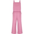 thumbnail image 4 of Cotton Linen Sets for Women Sleeveless Square Neck 2 Piece Outfits Summer Casual Beach Vacation Wide Leg Pants Sets, 4 of 6