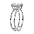 thumbnail image 3 of Dash Jewel Princess Cut Excellent 1.9 Ct Diamond Ring for Women's - Silver 14k White Gold Over Ring - Two Band Diamond Ring for Women's - Solitaire Diamond Ring for Her - Solo Stone Diamond Ring, 3 of 7