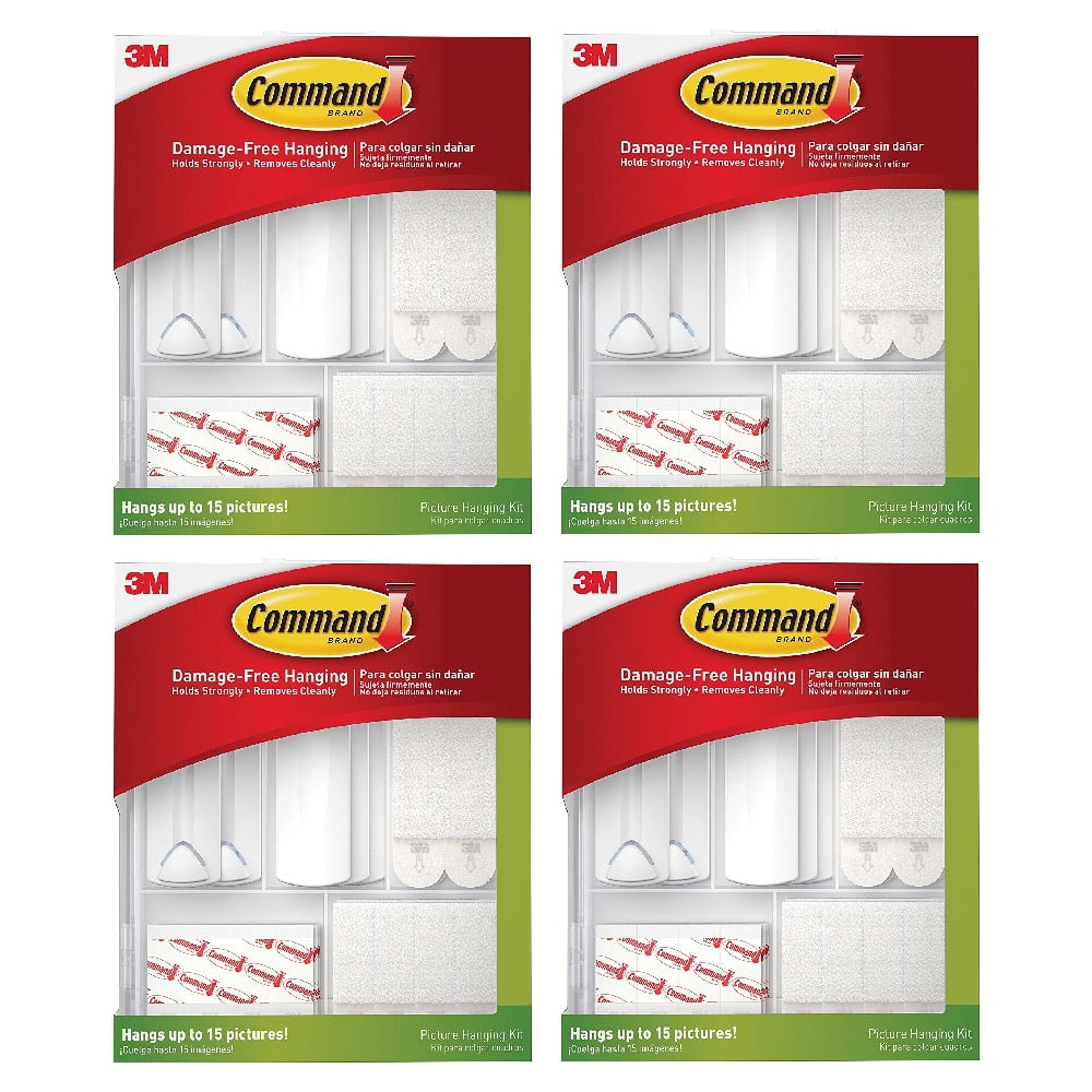3M Command 17213ES Picture Hanging Kit Hangs Up To 15 Pictures Damage
