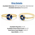 thumbnail image 5 of vylahjewellery Blue Marquise Gemstones and Round Diamond Accent Moissanite Ring, Engagement Ring for Women, Elegant Floral Wedding Ring, 5 of 6