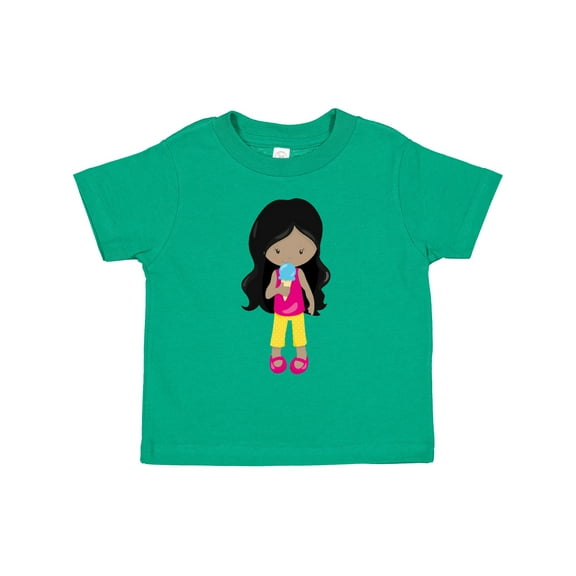 Inktastic Girl with Ice Cream, African American Girl, Dress Girls Toddler T-Shirt