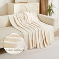 thumbnail image 3 of Funda para sofá MYSKY HOME de chenilla 231 x 381 cm beige con borlas, 3 of 9