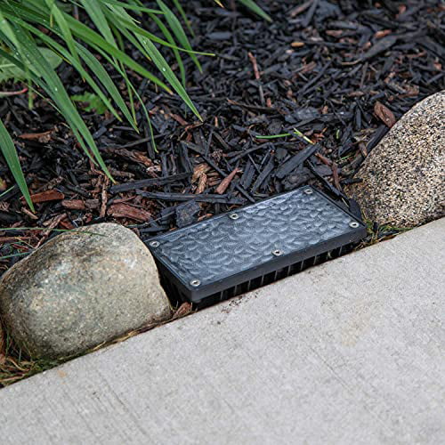 Solar Brick Landscape Path Light Waterproof Outdoor Use No Wires or Plugs Cool White LEDs 8x4 Recessed Polyresin Paver Rechargeable Battery Included