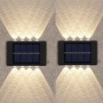 thumbnail image 3 of 2pcs Solar Up And Down Wall Lights, Outdoor Waterproof 8 LEDs Step Light, Solar Fence Lights For Outdoor Yard Garden Lawn Patio Courtyard Fences Driveway Pathway Decoration, 3 of 4