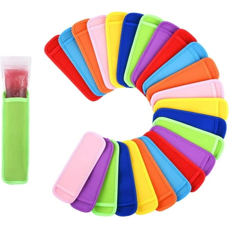 

24 Pack Ice Pop Sleeves Antifreezing Popsicle Holders Bags Neoprene Insulator Sleeves Freezer