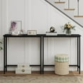 thumbnail image 5 of Narrow Console Table for Entryway - Modern Black Metal Frame, 5 of 9