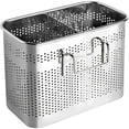 thumbnail image 1 of Escurridor De Cubiertos De Acero Inoxidable, Organizador De Utensilios De Cocina Con 2 Compartimentos Y Ganchos, Ideal Para Secar Y Almacenar Cubiertos, Cepillos De Dientes O Pinceles, 1 of 4