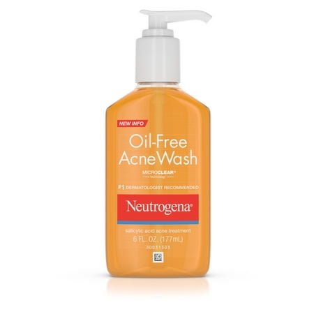 Neutrogena Oil-Free Salicylic Acid Acne Fighting Face Wash, 6 fl. (Best Face Wash For Oily Acne Prone Skin In India)