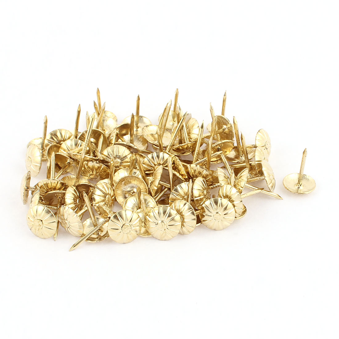 100-Pack Bronze Flat Head Thumb Tacks - Heavy Duty Upholstery Nails For Furniture & Decoration (16mm X 20mm)