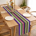 thumbnail image 3 of Mexican Style Table Runner - 36 Inch Long Colorful Mexico Stripes Purple Green Cotton and Linen Blended Dress Scarves Farmhouse Table Runner for Kitchen Dining, Coffee Table, 13" x 36", 3 of 8