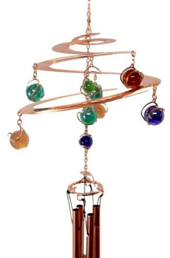Ebros Gift Spiral Galaxy Copper Metal Wind Chime With Colorful Marbles - image 5 of 9