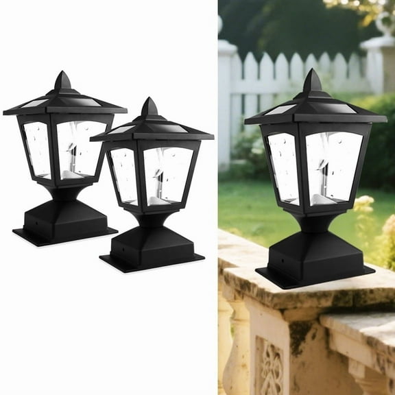 Solar Post Cap Deck Lights Waterproof Outdoor LED Warm White Dusk to Dawn Auto On/Off For 4x4 Wood Fence 2 Pack