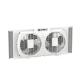thumbnail image 1 of Ventilador de ventana doble Comfort Zone de 9" con control de flujo de aire reversible expansores de bloqueo automático 2 velocidades (Blanco) CZ319WT Comfort Zone CZ319WT, 1 of 8