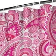 thumbnail image 3 of Pink Paisley and Floral Pattern Shower Curtain 36"x72" ,Bathroom Decorative Shower Curtains Set with 12 Hooks,Modern Waterproof Washable Shower Curtain, 3 of 6
