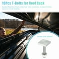 thumbnail image 3 of 10pcs Universal T Shaped Bolt for Roof Rack Rooftop T Shaped Track Bolts W/ Nuts Washers Bike Rack Cross Bar Adapter, 3 of 6