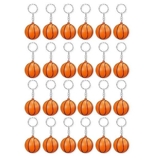 Paquete de 24 Llaveros de Baloncesto, Mini Llaveros de Pelota AntiestréS de Baloncesto, Llaveros de Pelota Deportiva, Premio de Escolar para NiñOs