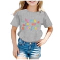 thumbnail image 2 of Chemises pour Fillettes Rentrée des Classes Saison Imprimé Col Rond Manches Courtes Hauts Filles Gris 3 Ans-4 Ans, 2 of 4