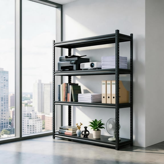 Metal Garage Shelving Unit, Heavy Duty 4-Tier Adjustable Storage Rack, Steel Shelving, 2000 lbs Capacity, Industrial Shelves for Heavy Tools and Equipment (54" H x 40" W x 18" D)