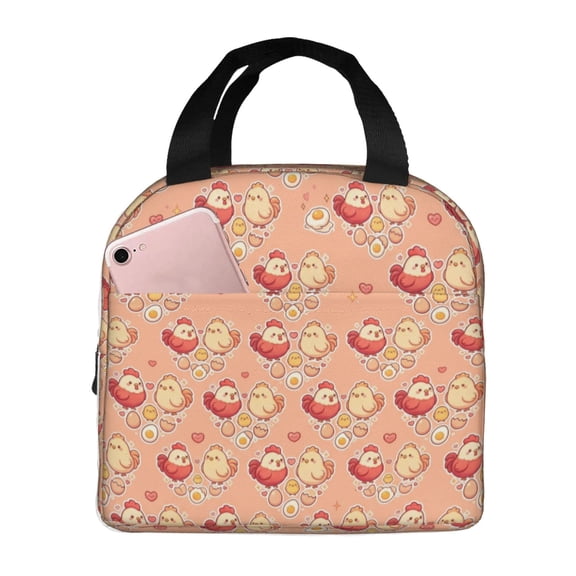 Chicken Lunch Bag Reusable Zipper Closure Leakproof Insulated Lunch Box Cooler Tote Bag Food Container Snack Bag