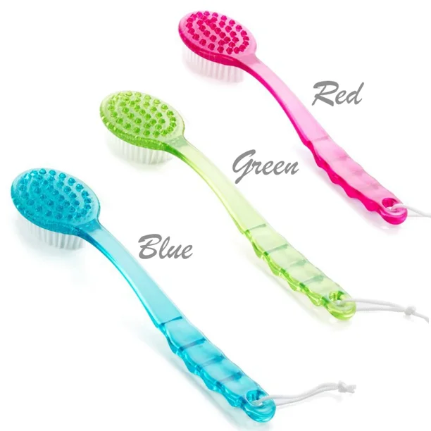 Bath Brush with Long Handle, 3 Pack Bath Brushes for Shower, Back