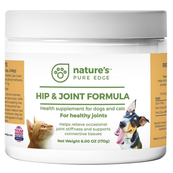 Nature’s Pure Edge Hip & Joint Supplement with Glucosamine for Dogs & Cats, 170 Grams