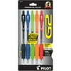 Pilot G2 Retractable Gel Pens, Extra Fine Pt, Assorted Colors, 5 Pack, 109832431