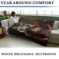 thumbnail image 4 of Pure Country Weavers Lady Main Coon Blanket - Fantasy Cotton Tapestry Throw - Made in The USA - 72" x 54", 4 of 8