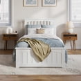 thumbnail image 2 of Becket Lit Plateforme Bas en Bois Simple TG avec Pied de Lit Assorti, Blanc, 2 of 13