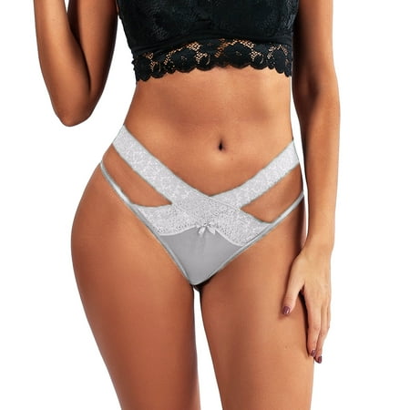 

uikmnh Women Lace Lingerie Temptation Low-waist Panties Thong Underwear