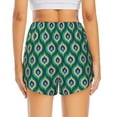 thumbnail image 2 of Lsque Peacock'S Tail Printed Women's Running Shorts with Liner Pockets,Elastic Quick Dry Workout Athletic Gym Yoga Shorts,Womens High Waist Shorts-Medium, 2 of 9