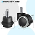 thumbnail image 5 of Bell Glides Replacement Office Chair or Stool Swivel Caster Wheels to Fixed Stationary Castors, Office Chair Wheels for Carpet - with Separate Self Adhesive Felt Pads/Chair Feet Wheel Stopper, 5 of 6